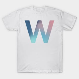 Gradient Letter W Initial Alphabet T-Shirt